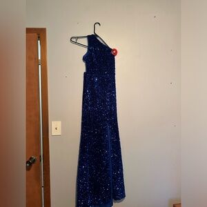 Blue sparkly prom dress